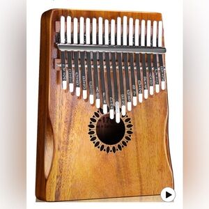 NIB Wooden Kalimba Thumb Piano & 2 music books
